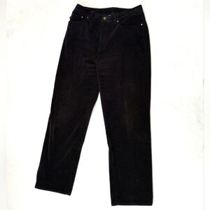 Vintage Ralph Lauren Jeans Co Black Corduroy Pants Size 12 Y2K 90s Preppy Slacks